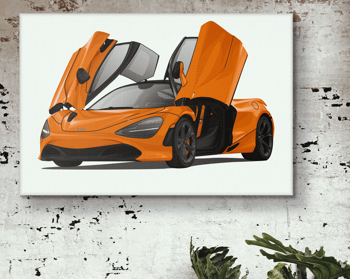 Custom Portrait of online 4 cars or motorcycles, digital car portrait